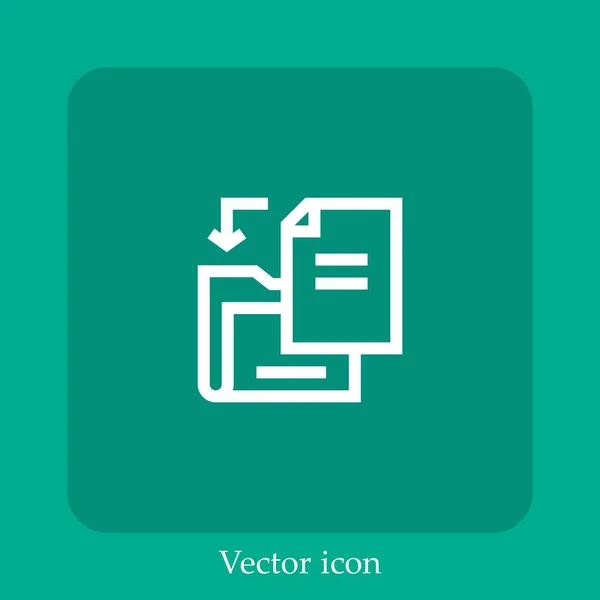 Adicionar Ícone Vetor Arquivo Linear Icon Line Com Curso Editável — Vetor de Stock