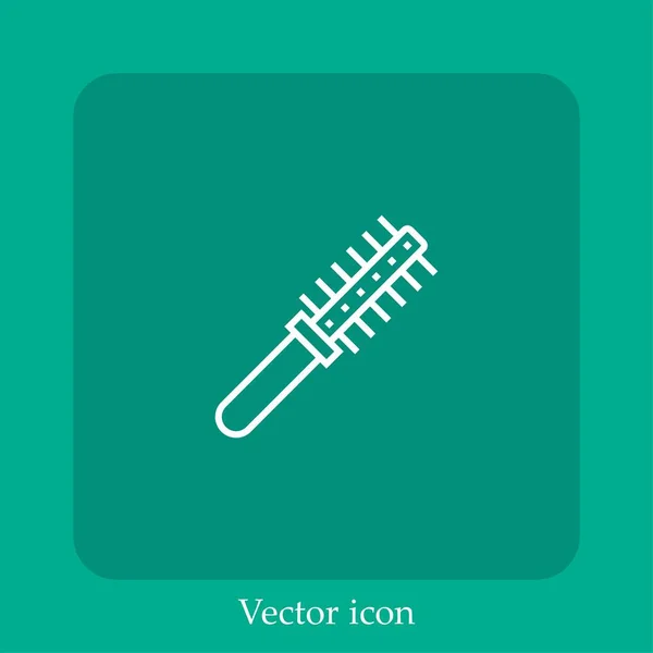 Fésűs Vektor Ikon Lineáris Ikon Vonal Szerkeszthető Stroke — Stock Vector