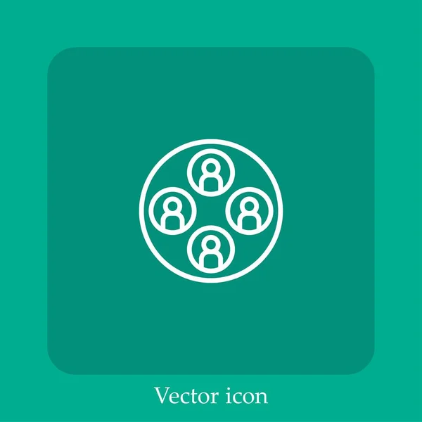 Ícone Vetorial Comunidade Linear Icon Line Com Curso Editável — Vetor de Stock