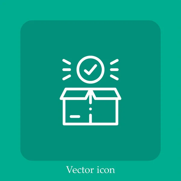 Caja Entrega Icono Vectorial Icon Line Lineal Con Carrera Editable — Vector de stock