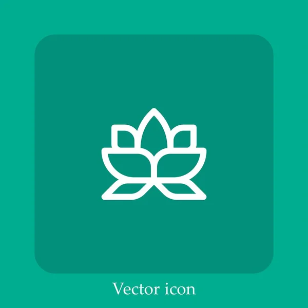 Lotus Vektor Symbol Lineare Icon Line Mit Editierbarem Strich — Stockvektor