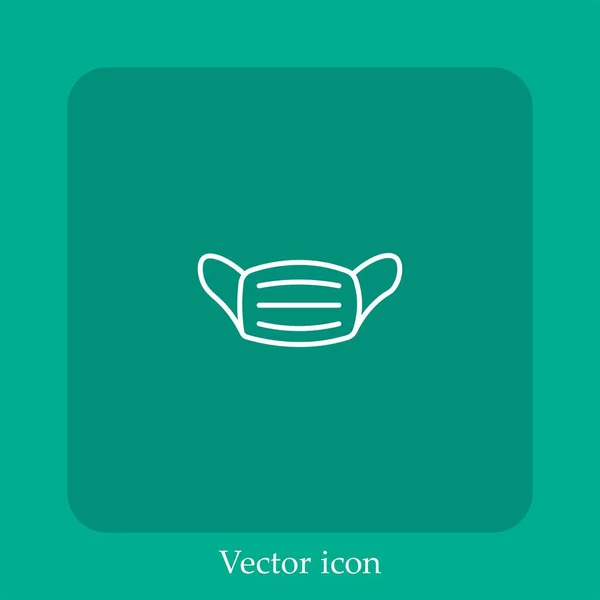 Máscara Médica Icono Vector Icon Line Lineal Con Accidente Cerebrovascular — Vector de stock