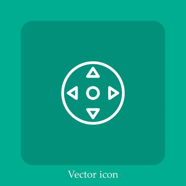 Mover Icono Vectorial Icono Lineal Línea Con Carrera Editable — Vector de stock