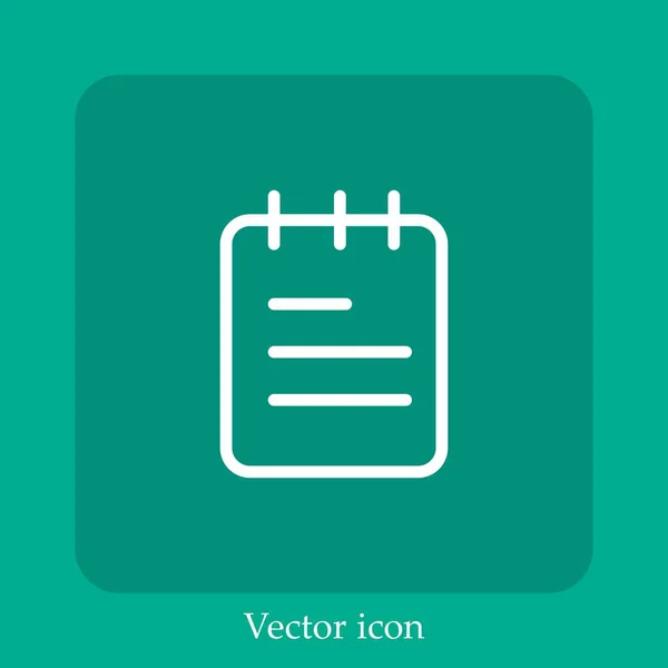 Notizen Vektorsymbol Lineare Icon Line Mit Editierbarem Strich — Stockvektor