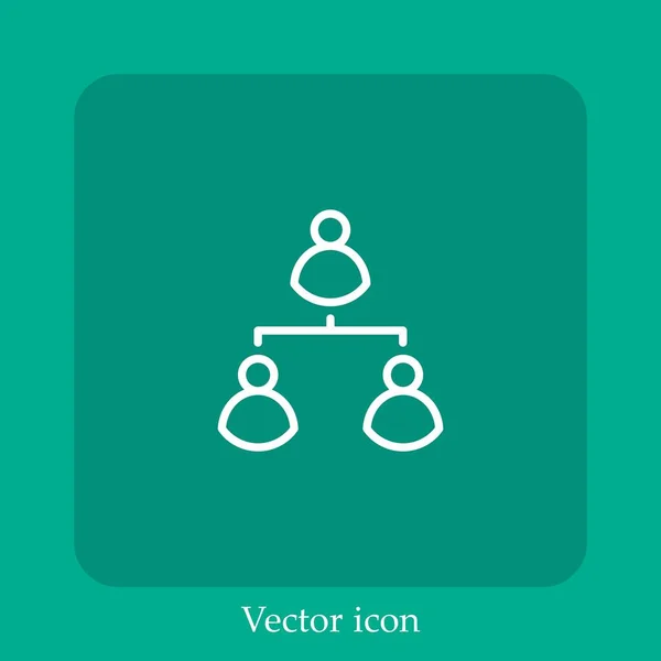 Ícone Vetorial Organização Linear Icon Line Com Curso Editável — Vetor de Stock