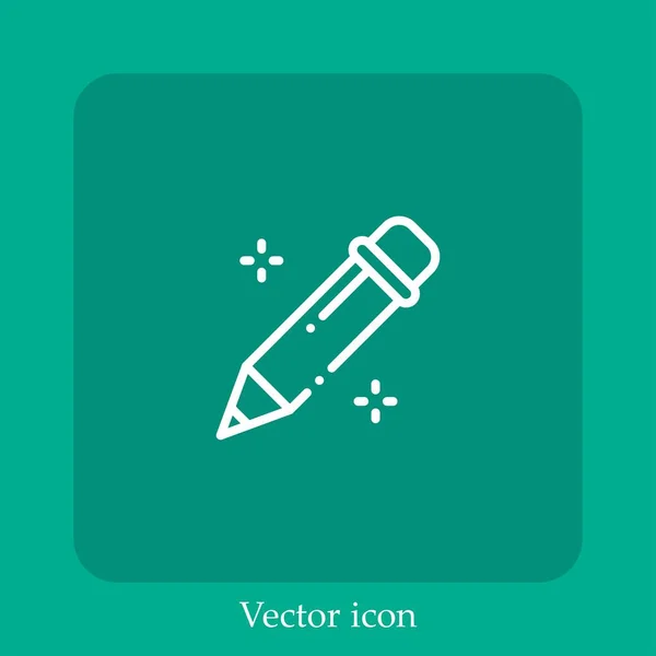 Ícone Vetor Lápis Linear Icon Line Com Curso Editável — Vetor de Stock