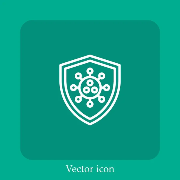 Ícone Vetor Proteção Linear Icon Line Com Curso Editável — Vetor de Stock