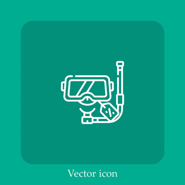 Snorkel Vector Icon Linear Icon Line Con Carrera Editable — Vector de stock