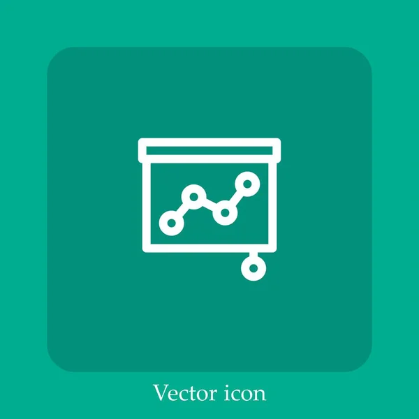 Estadística Vector Icono Lineal Icon Line Con Carrera Editable — Vector de stock