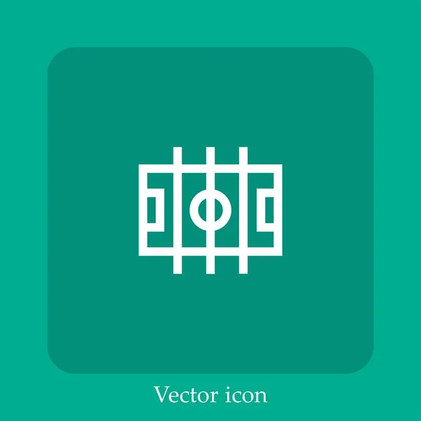 Tafel Voetbal Vector Pictogram Lineair Icon Line Met Bewerkbare Slag — Stockvector