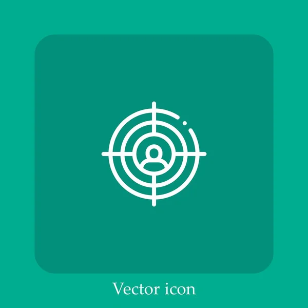 Ícone Vetor Alvo Linear Icon Line Com Curso Editável — Vetor de Stock