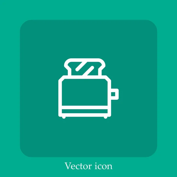 Toaster Vektor Symbol Lineare Icon Line Mit Editierbarem Strich — Stockvektor