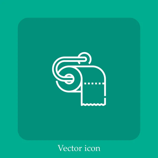Icono Vector Papel Higiénico Icon Line Lineal Con Carrera Editable — Vector de stock
