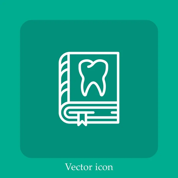 Icona Vettoriale Del Dente Icon Line Lineare Con Ictus Modificabile — Vettoriale Stock