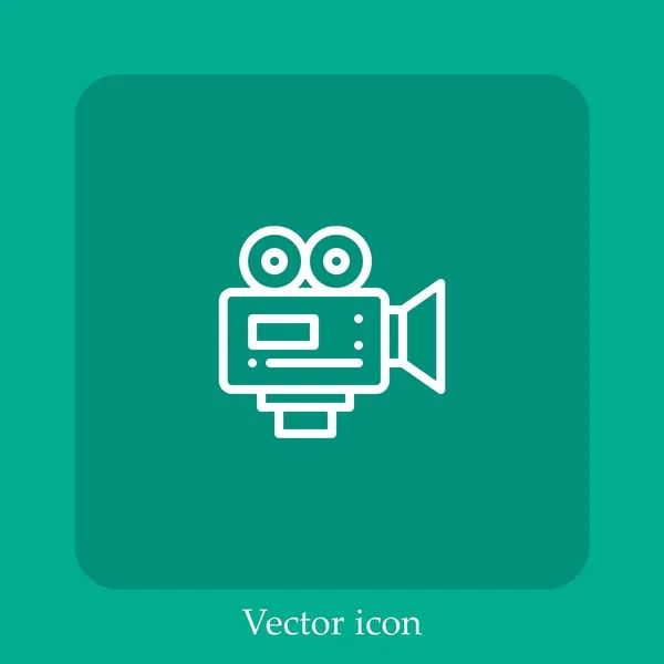 Videokamera Vektor Symbol Lineare Symbol Linie Mit Editierbarem Strich — Stockvektor