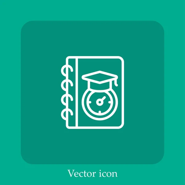 Icône Vectorielle Agenda Icône Linéaire Ligne Avec Trait Modifiable — Image vectorielle