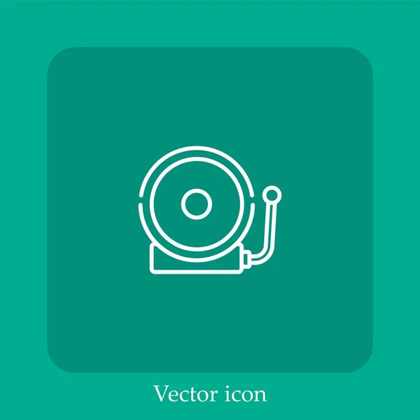 Icône Vectorielle Alarme Icône Linéaire Ligne Avec Course Modifiable — Image vectorielle