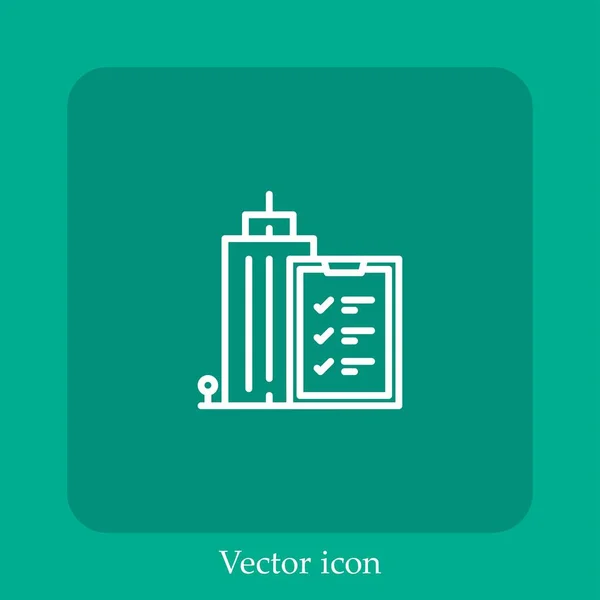 Arquiteto Ícone Vetor Linear Icon Line Com Curso Editável — Vetor de Stock