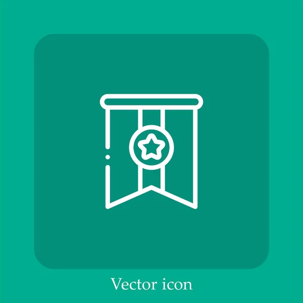 Icono Vector Banner Icon Line Lineal Con Carrera Editable — Vector de stock