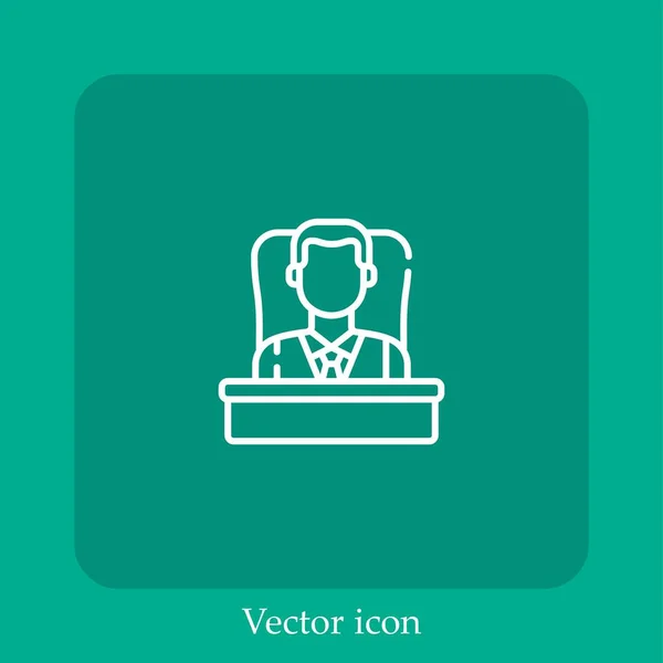 Jefe Icono Vectorial Icon Line Lineal Con Carrera Editable — Vector de stock