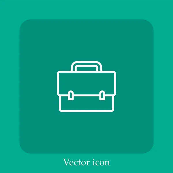 Portafolio Icono Vector Icon Line Lineal Con Carrera Editable — Vector de stock