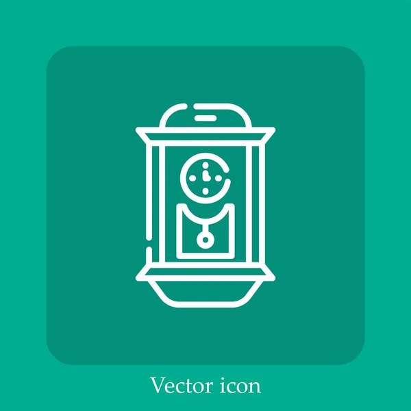 Reloj Cuco Icono Vector Icon Line Lineal Con Carrera Editable — Archivo Imágenes Vectoriales