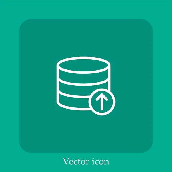 Banco Dados Ícone Vetor Linear Icon Line Com Curso Editável — Vetor de Stock