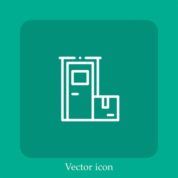 Boîte Livraison Icône Vectorielle Icône Linéaire Ligne Avec Course Modifiable — Image vectorielle
