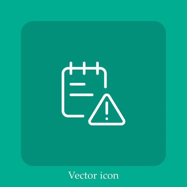 Icône Vectorielle Erreur Icône Linéaire Ligne Avec Trait Modifiable — Image vectorielle