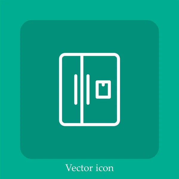 Значок Вектора Холодильника Линейный Icon Line Редактируемым Штрихом — стоковый вектор