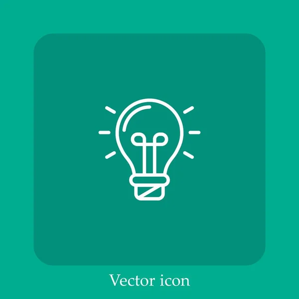 Idea Vector Icono Lineal Icon Line Con Carrera Editable — Vector de stock