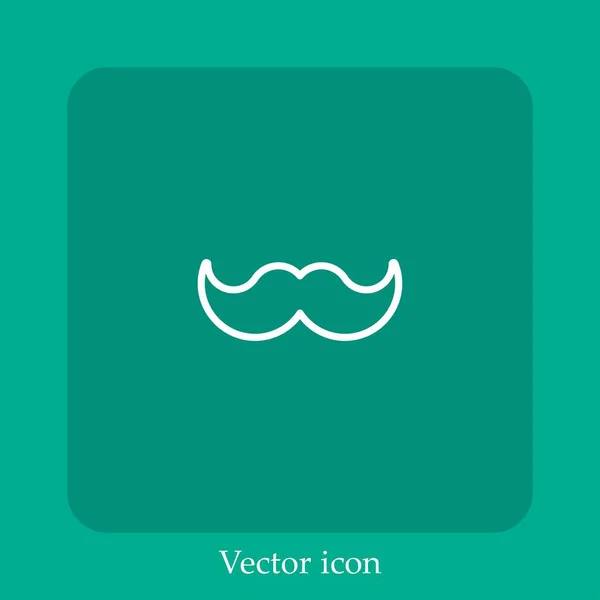 Moustache Vector Icon Linear Icon Line Editable Stroke — Stock Vector