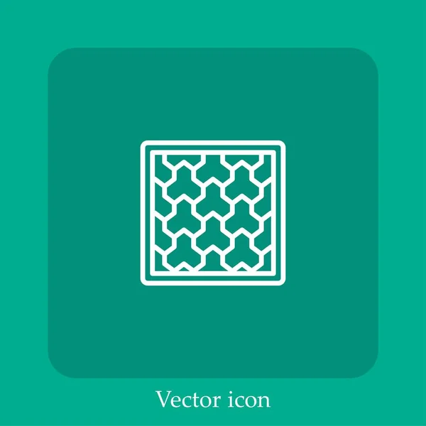 Icône Vectorielle Pavage Icône Linéaire Ligne Avec Course Modifiable — Image vectorielle