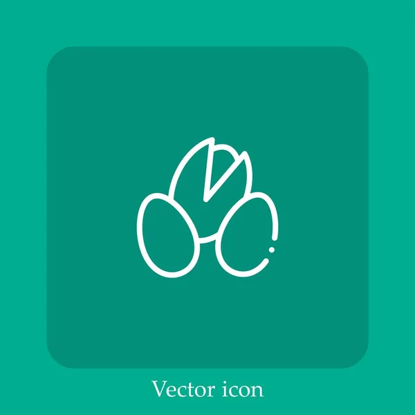 Pistacho Icono Vector Icon Line Lineal Con Carrera Editable — Vector de stock