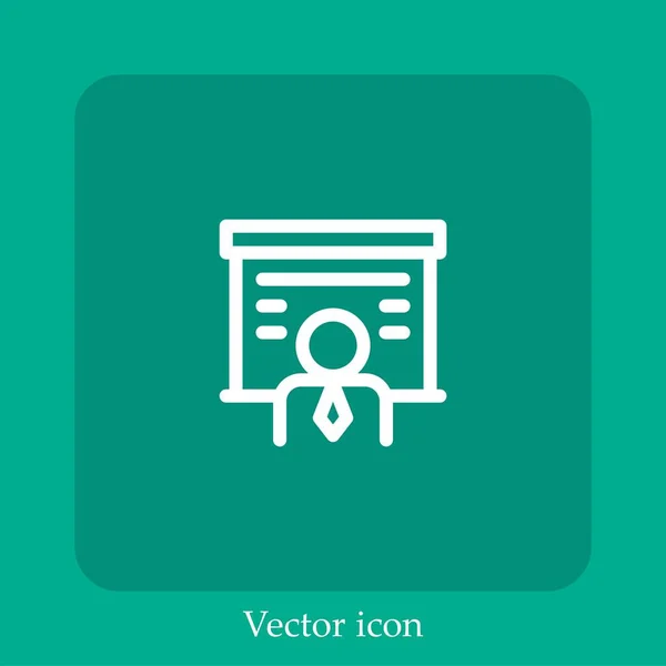 Präsentation Vektor Symbol Lineare Icon Line Mit Editierbarem Strich — Stockvektor