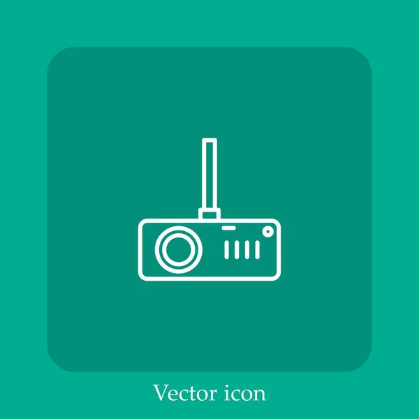 Ícone Vetorial Projetor Linear Icon Line Com Curso Editável — Vetor de Stock