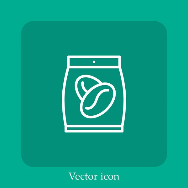 Icône Vectorielle Sac Semences Icône Linéaire Ligne Avec Course Modifiable — Image vectorielle