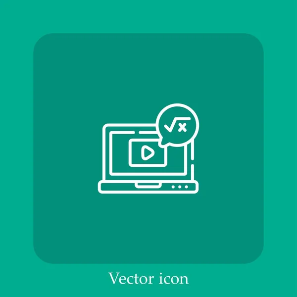 Tutorial Vector Icono Lineal Icon Line Con Carrera Editable — Vector de stock