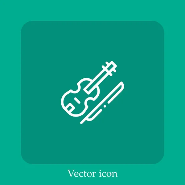 Ícone Vetor Violino Linear Icon Line Com Curso Editável — Vetor de Stock