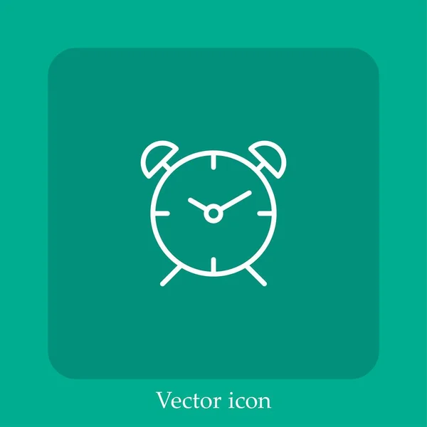 Wecker Vektor Symbol Lineare Icon Line Mit Editierbarem Strich — Stockvektor