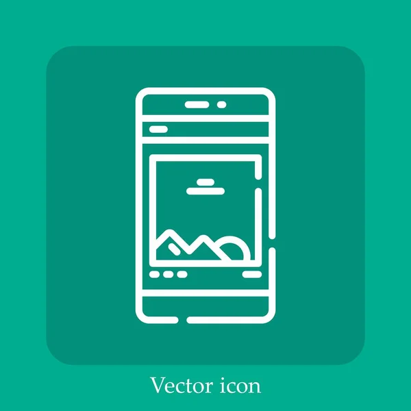 Icono Vector Aplicación Icon Line Lineal Con Carrera Editable — Vector de stock