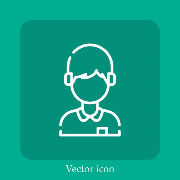 Junge Vektor Symbol Lineare Icon Line Mit Editierbarem Strich — Stockvektor