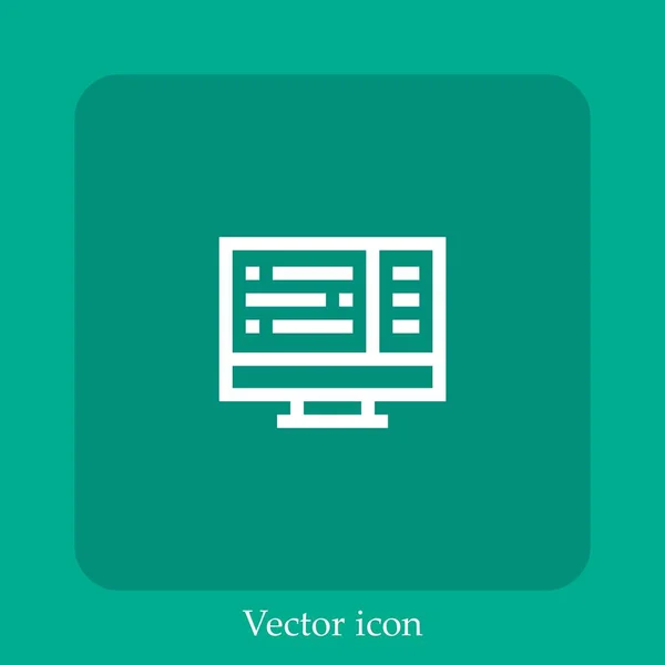 Ícone Vetor Código Linear Icon Line Com Curso Editável — Vetor de Stock