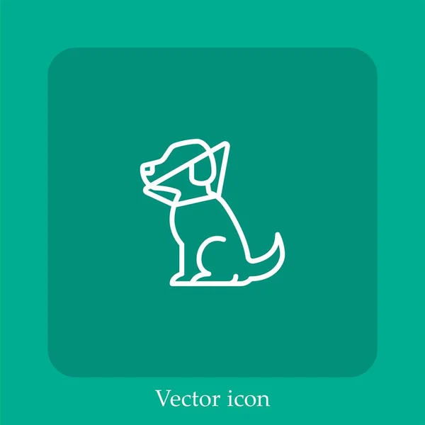 Perro Icono Vector Icon Line Lineal Con Carrera Editable — Vector de stock