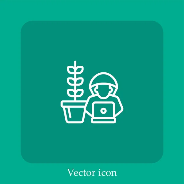 Ícone Vetorial Hacker Linear Icon Line Com Curso Editável — Vetor de Stock