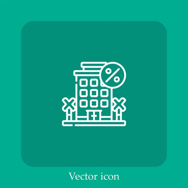 Hotel Vektor Symbol Lineare Icon Line Mit Editierbarem Strich — Stockvektor