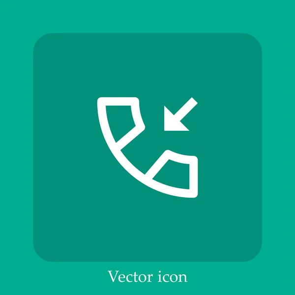 Icono Vector Llamada Entrante Icon Line Lineal Con Carrera Editable — Vector de stock