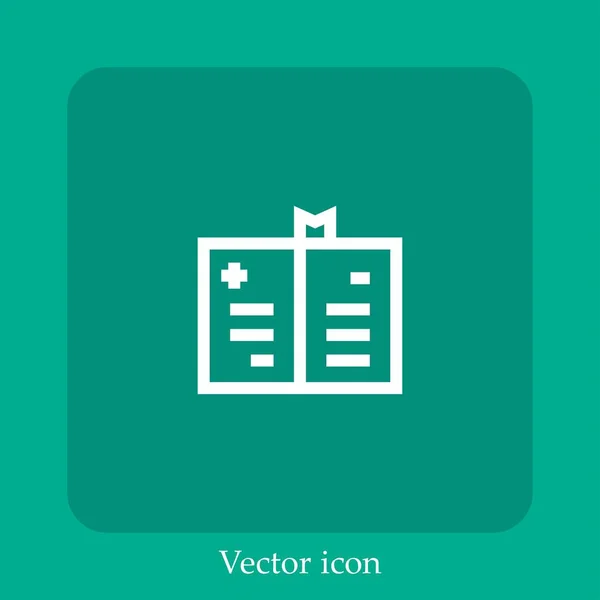 Medizinischer Bericht Vektor Symbol Lineare Icon Line Mit Editierbarem Strich — Stockvektor