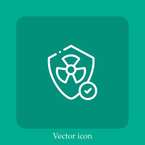 Ikon Vektor Nuklir Linear Icon Line Dengan Coretan Yang Dapat - Stok Vektor