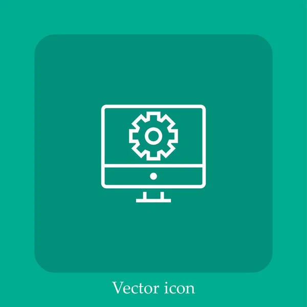 Icono Del Vector Programación Icon Line Lineal Con Carrera Editable — Vector de stock